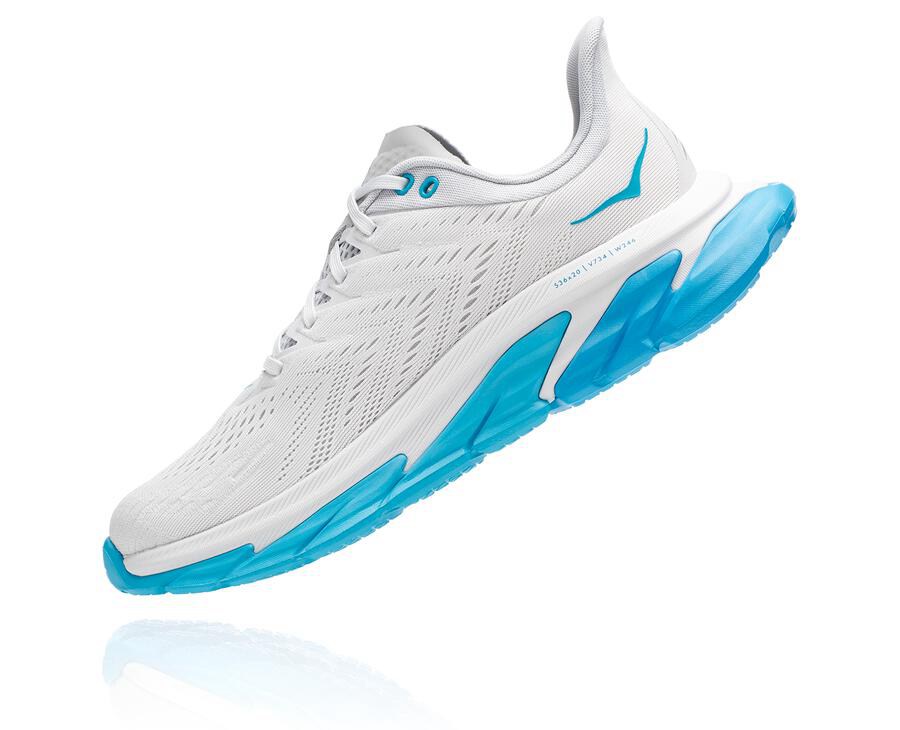 Hoka Australia One One Clifton Edge - Mens Running Shoes White/Blue - DHIZX-8765